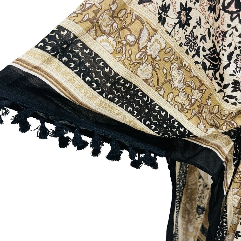 Vince Camuto NWT One/Size Boho Floral Print Coverup Kimono Tassels - Picture 3 of 10